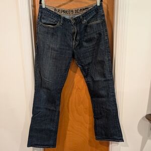 Express Men's Deep Indigo Bootcut Jeans